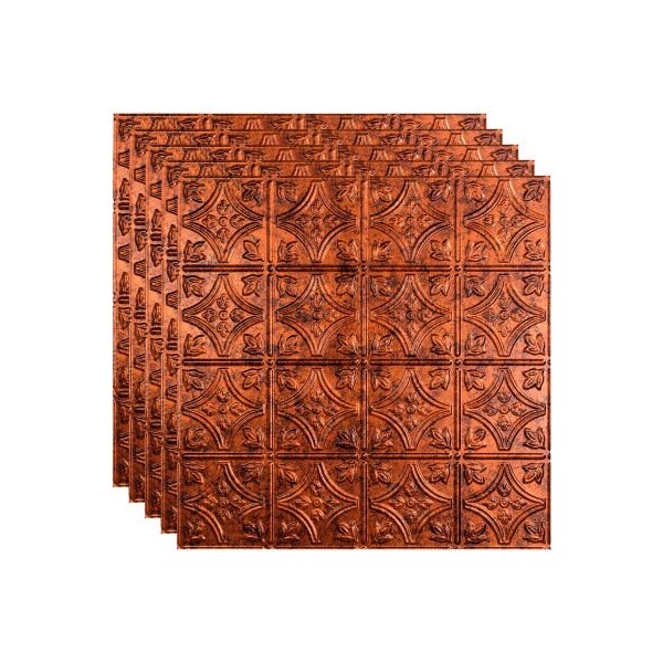 Acoustic Ceiling Products Fasade Traditional Syle No 1 - 23-3/4" x 23-3/4" PVC Lay In Tile in Moonstone Copper - PL5018 PL5018 - main